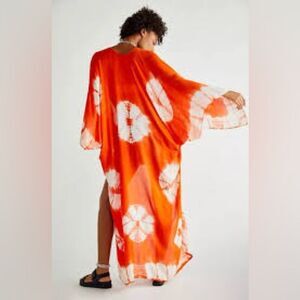 Free People Spellbound Tie Dye Kimono One Size Hippie Boho cottagecore festive